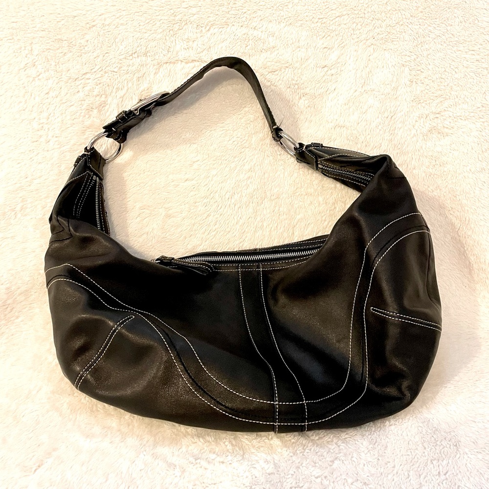 Coach Soft Black Leather Hobo Bag